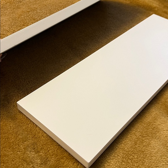 Modern White Shelf (2) With Gold Coloured Metal Brackets (4) - Picture 5 of 13